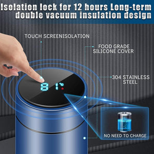 Temperature Display Stainless Steel Water Bottle – 800ml Insulated Flask