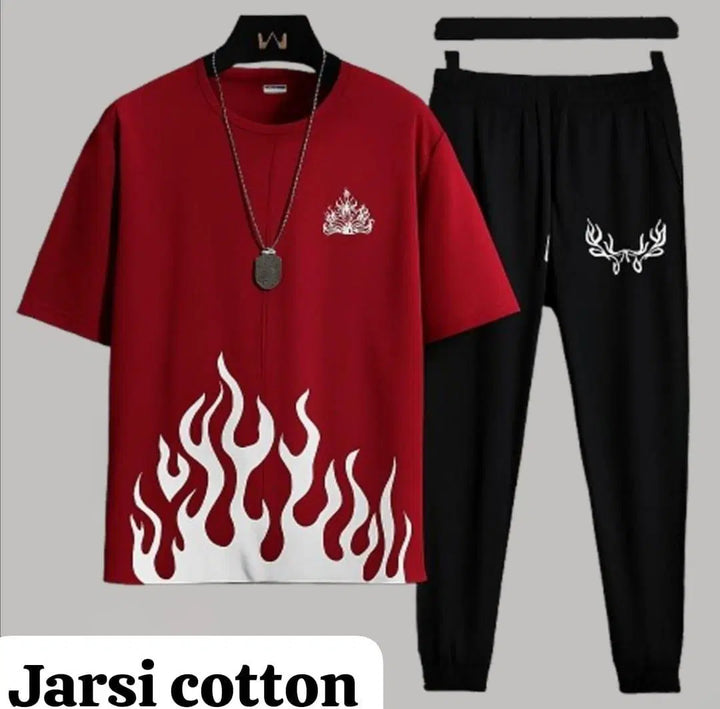 Men's Red Graphic Sublimation Track Suit | 2-Piece Sportswear Set